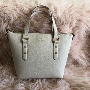 Kate Spade Small Penny Leather Satchel Off White